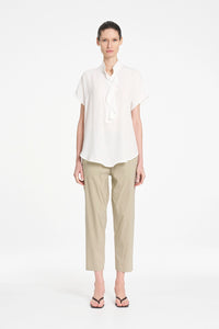 Mela Purdie Side Flounce Shell in White F67 80110 - Pre-Order October Delivery