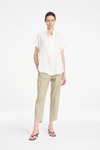 Mela Purdie Side Flounce Shell in White F67 80110 - Pre-Order October Delivery