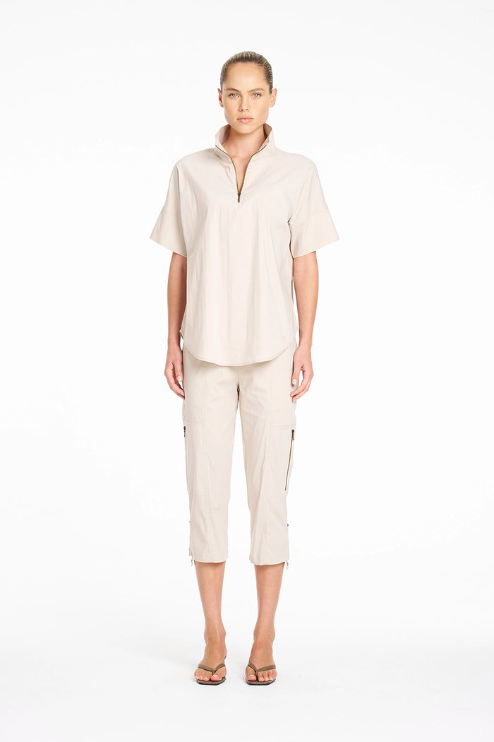 Mela Purdie Half Zip Shirt in Hay F65 8572 - Pre-Order September Delivery