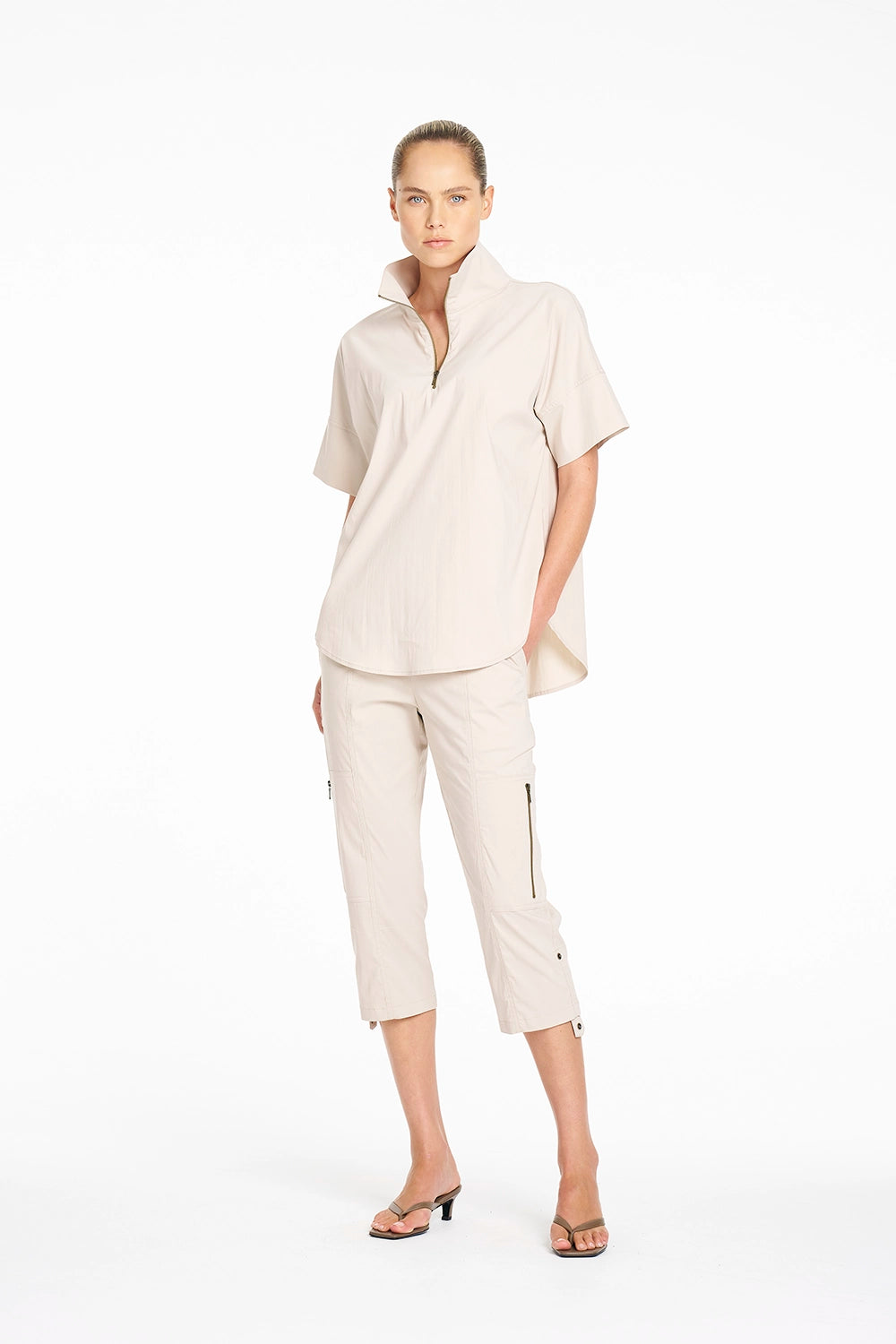 Mela Purdie Half Zip Shirt in Hay F65 8572