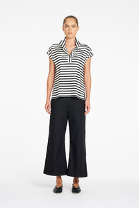 Mela Purdie Crop Flat Pant in Black F416 10008 - Pre-Order August Delivery
