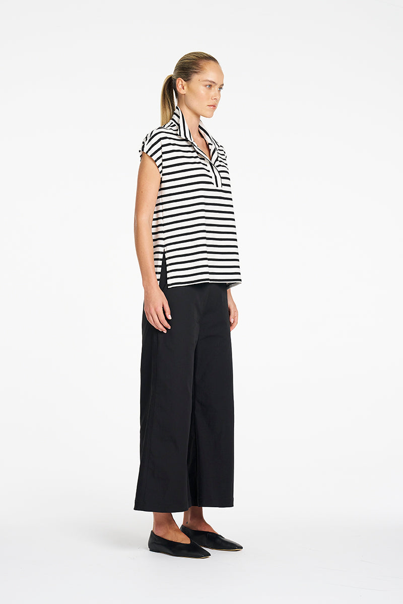 Mela Purdie Crop Flat Pant in Black F416 10008 - Pre-Order August Delivery