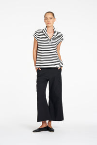 Mela Purdie Crop Flat Pant in Black F416 10008 - Pre-Order August Delivery