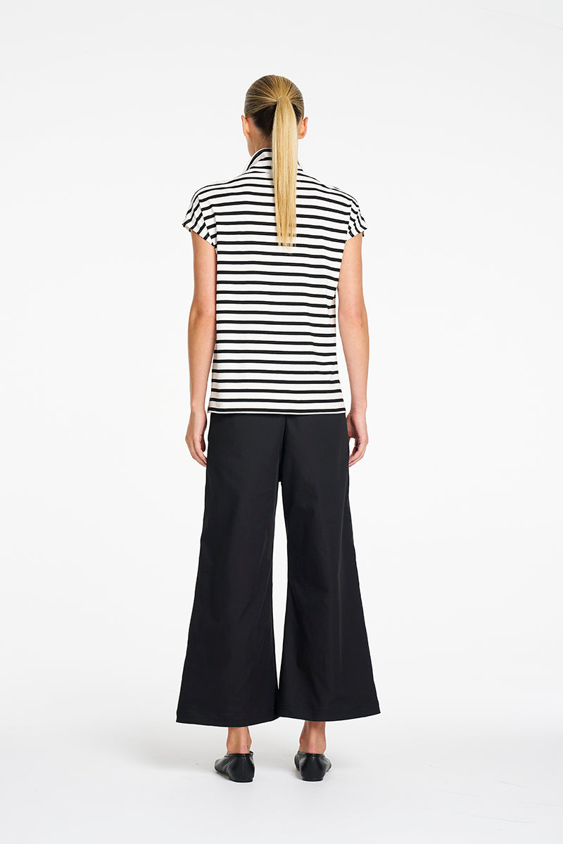 Mela Purdie Crop Flat Pant in Black F416 10008 - Pre-Order August Delivery