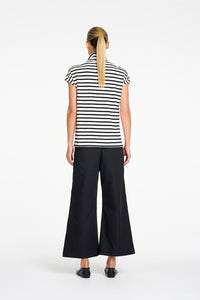 Mela Purdie Crop Flat Pant in Black F416 10008 - Pre-Order August Delivery