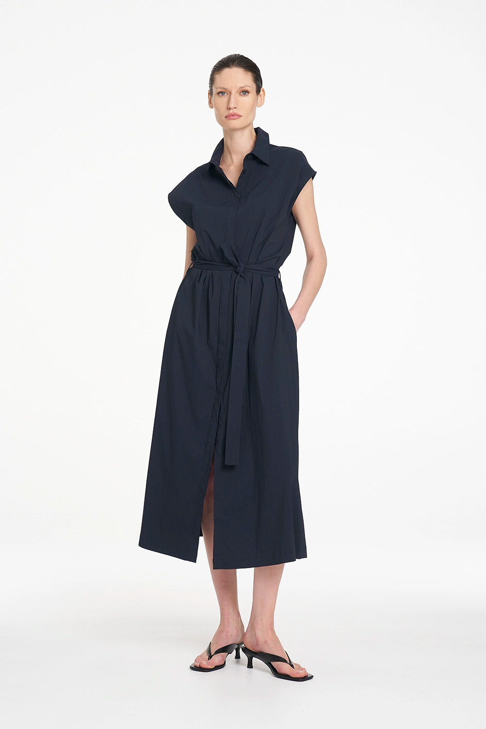 Mela Purdie Slice Shirt Dress in French Navy F65 3075 - Pre-Order October Delivery