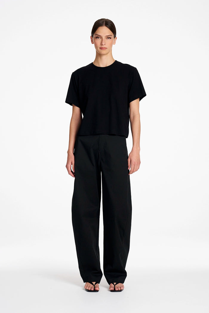 Mela Purdie Box Tee in Black F01 8726 - Pre-Order October Delivery