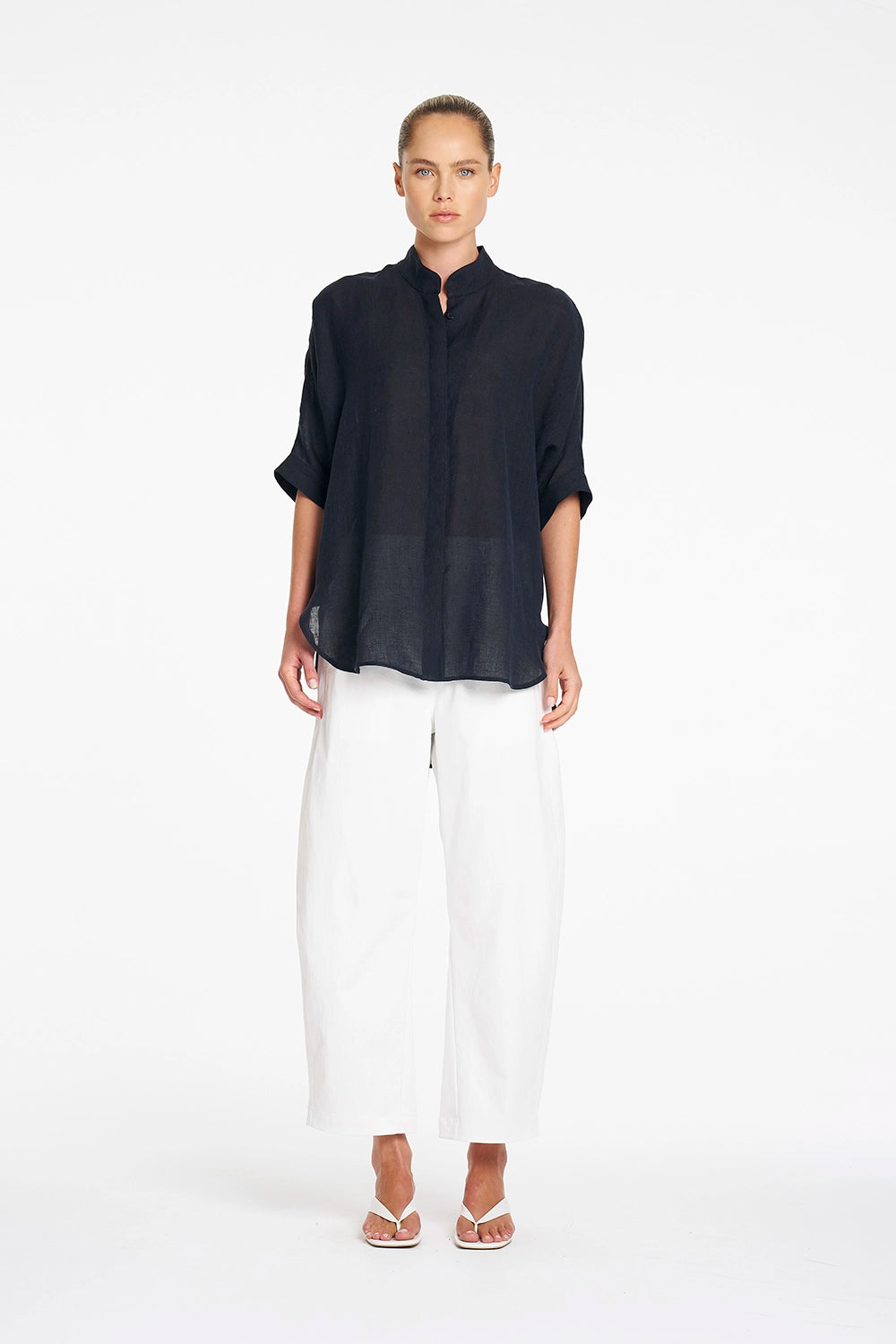 Mela Purdie Villa Overshirt in Shot Navy F418 8801