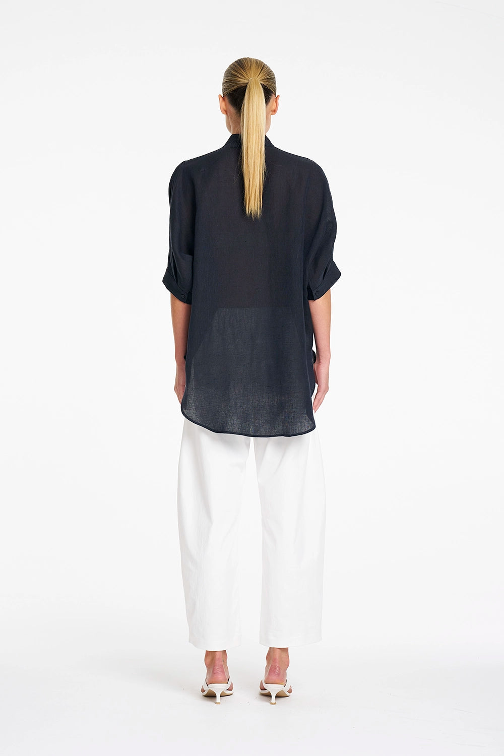 Mela Purdie Villa Overshirt in Shot Navy F418 8801