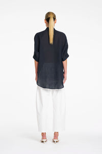Mela Purdie Villa Overshirt in Shot Navy F418 8801