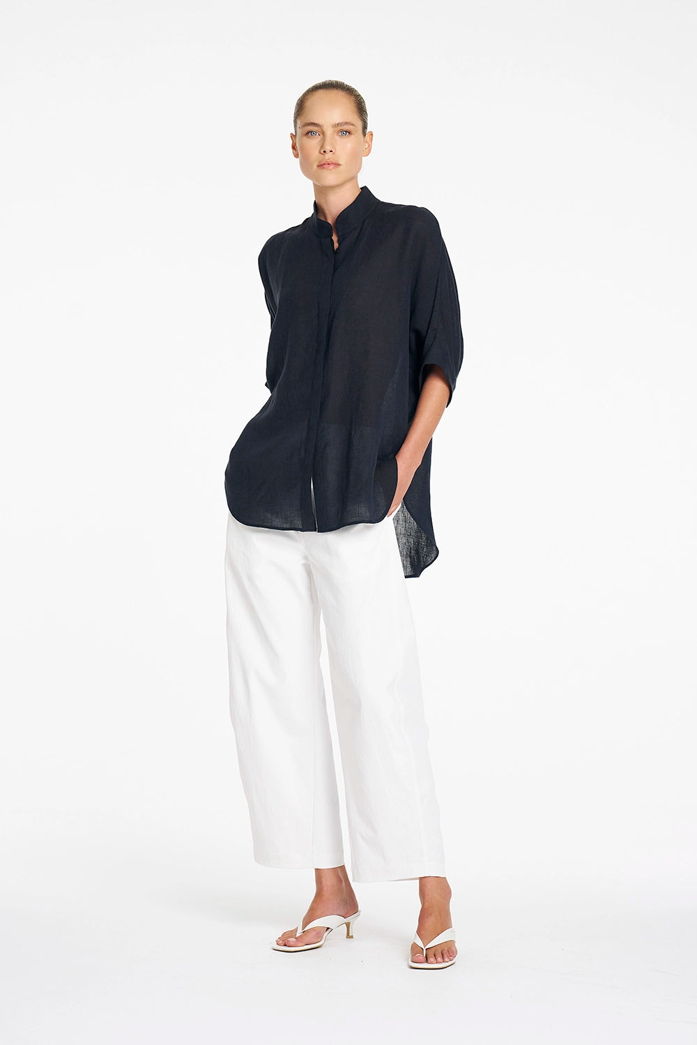 Mela Purdie Villa Overshirt in Shot Navy F418 8801