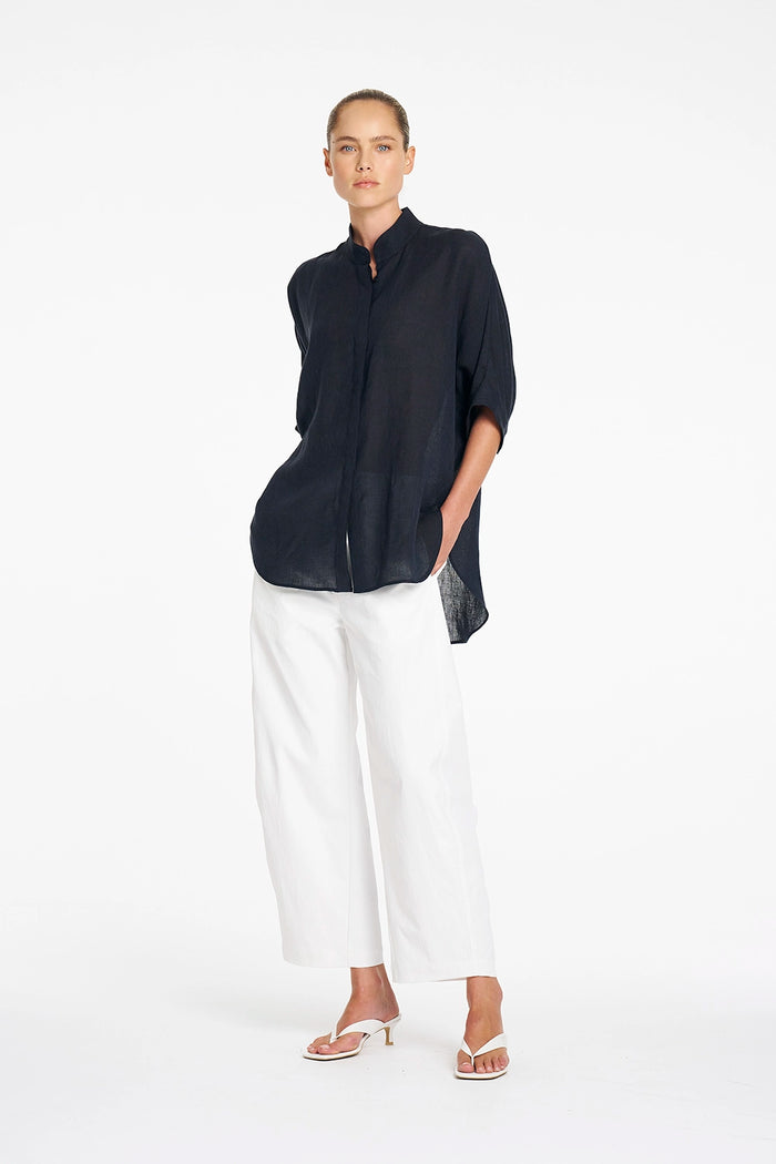 Mela Purdie Villa Overshirt in Shot Navy F418 8801 - Pre-Order September Delivery