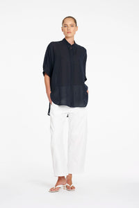 Mela Purdie Villa Overshirt in Shot Navy F418 8801