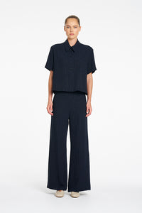 Mela Purdie Crop Shirt in Navy/Chalk F734 4244 - Pre-Order August Delivery