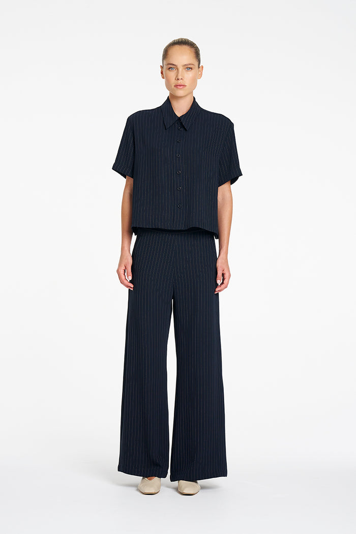 Mela Purdie Crop Shirt in Navy/Chalk F734 4244 - Pre-Order August Delivery