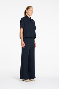 Mela Purdie Crop Shirt in Navy/Chalk F734 4244 - Pre-Order August Delivery