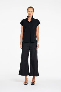 Mela Purdie Frill Shell in Black F007 80078