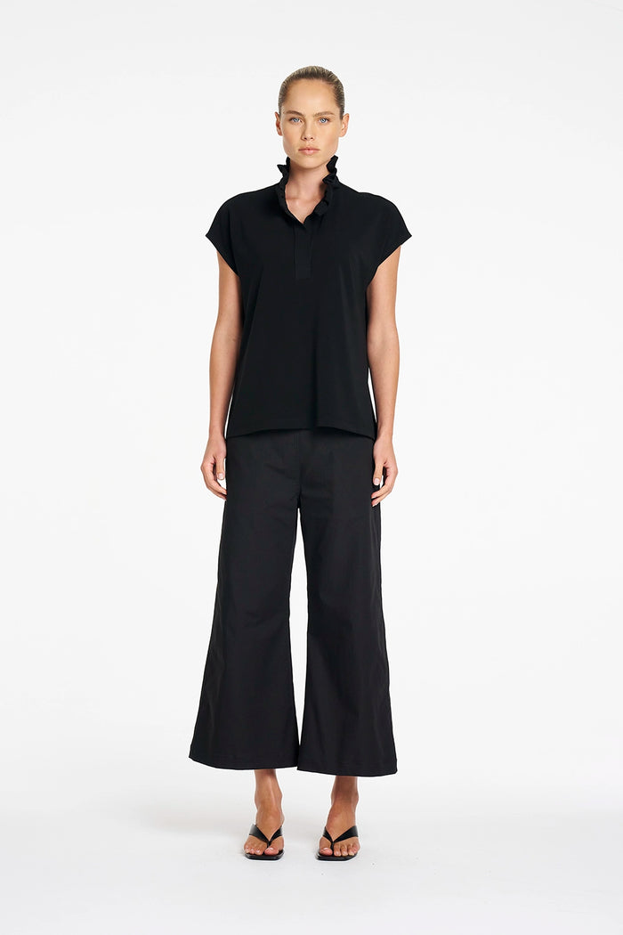 Mela Purdie Frill Shell in Black F007 80078 - Pre-Order September Delivery