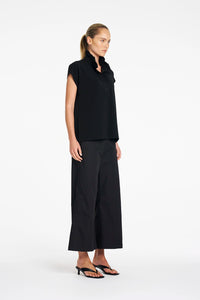 Mela Purdie Frill Shell in Black F007 80078