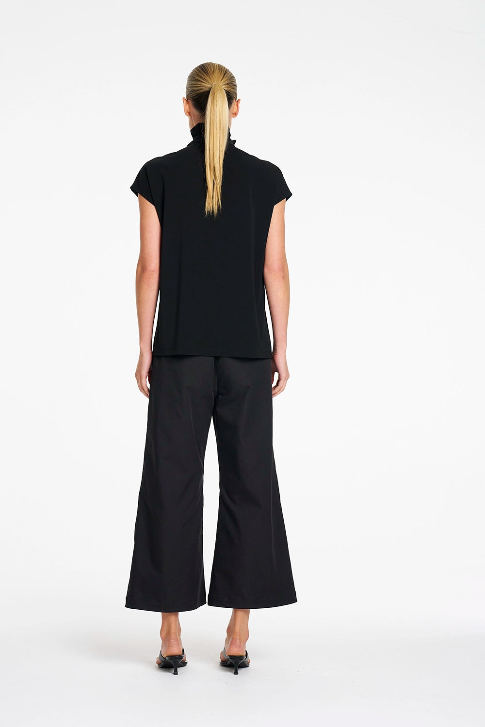 Mela Purdie Frill Shell in Black F007 80078