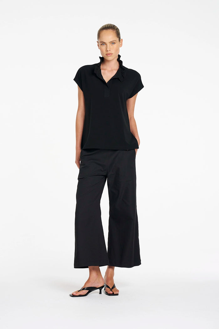 Mela Purdie Frill Shell in Black F007 80078 - Pre-Order September Delivery