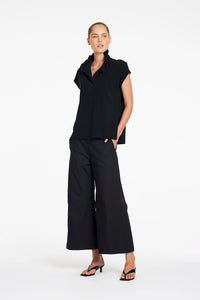 Mela Purdie Frill Shell in Black F007 80078