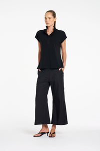 Mela Purdie Frill Shell in Black F007 80078