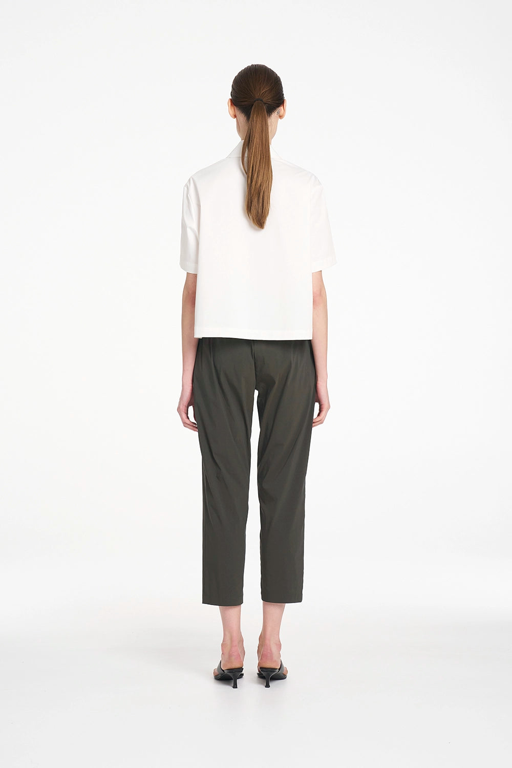 Mela Purdie Crop Shirt in White F419 4244 - Pre-Order November Delivery