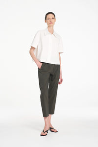 Mela Purdie Crop Shirt in White F419 4244 - Pre-Order November Delivery