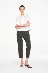 Mela Purdie Crop Shirt in White F419 4244 - Pre-Order November Delivery