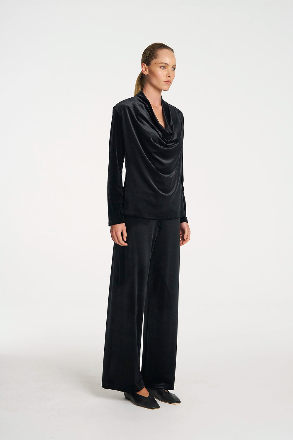 Mela Purdie Drape Top In Black F310 8971