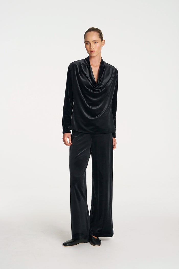 Mela Purdie Drape Top In Black F310 8971 - Pre-Order April Delivery