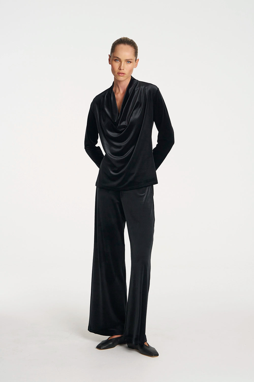 Mela Purdie Drape Top In Black F310 8971