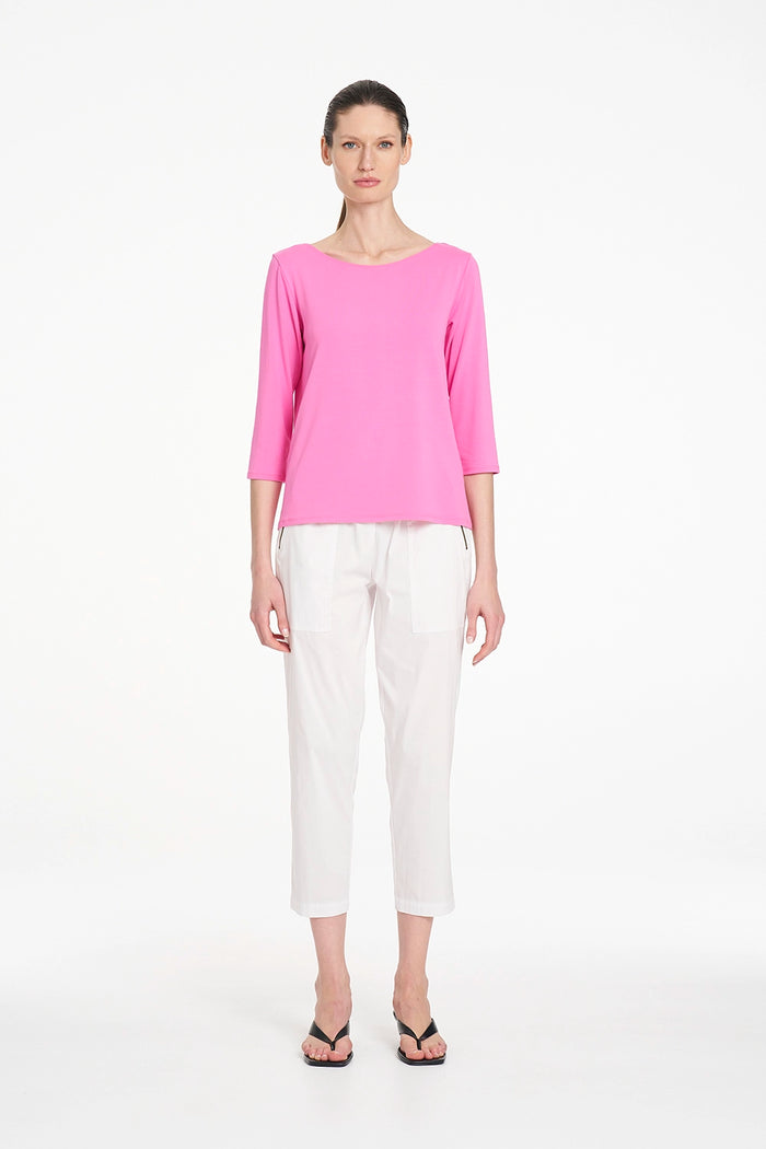 Mela Purdie Relaxed Boat Neck in Vivid Pink F01 2630 - Pre-Order November Delivery