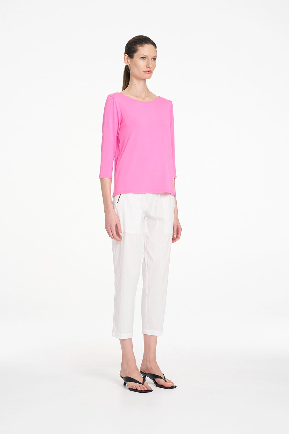 Mela Purdie Relaxed Boat Neck in Vivid Pink F01 2630 - Pre-Order November Delivery
