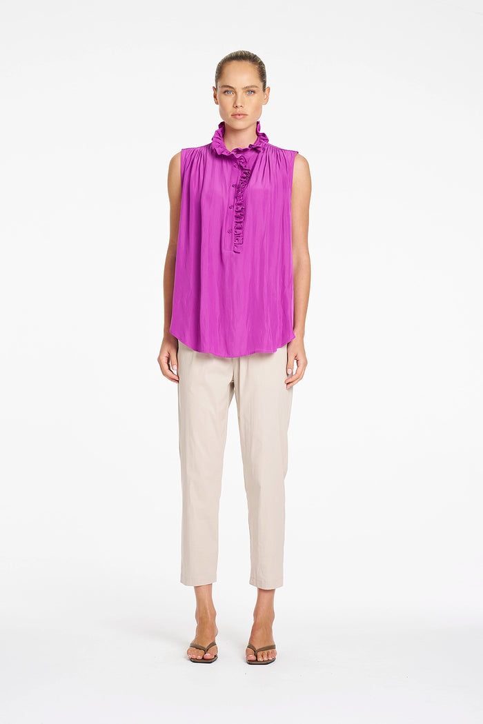 Mela Purdie Rufflet Tank in Dahlia F67 80037 - Pre-Order September Delivery