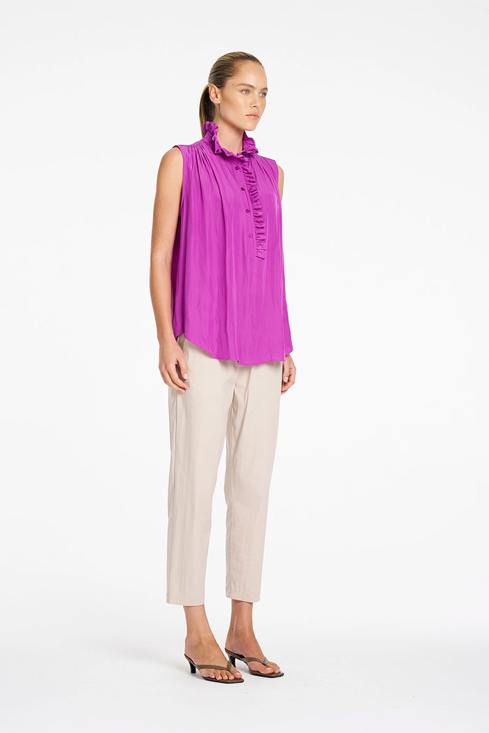 Mela Purdie Rufflet Tank in Dahlia F67 80037 - Pre-Order September Delivery
