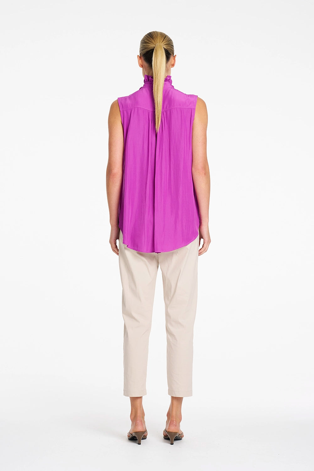 Mela Purdie Rufflet Tank in Dahlia F67 80037 - Pre-Order September Delivery