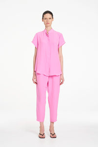 Mela Purdie Soft Stand Shirt in Vivid Pink F67 8629 - Pre-Order November Delivery