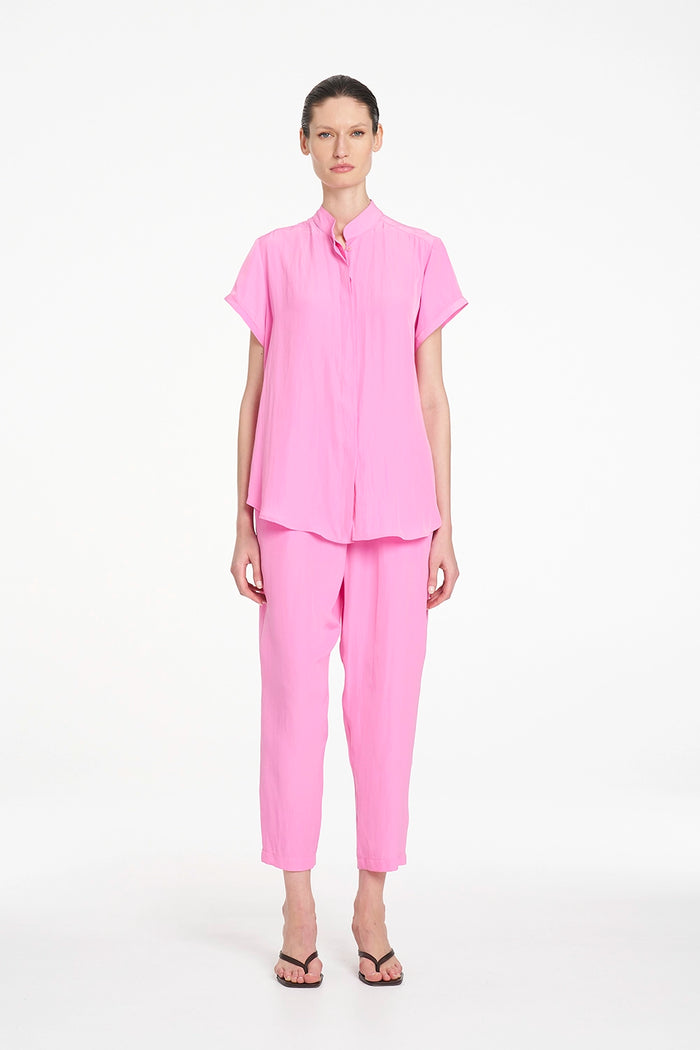Mela Purdie Soft Stand Shirt in Vivid Pink F67 8629 - Pre-Order November Delivery