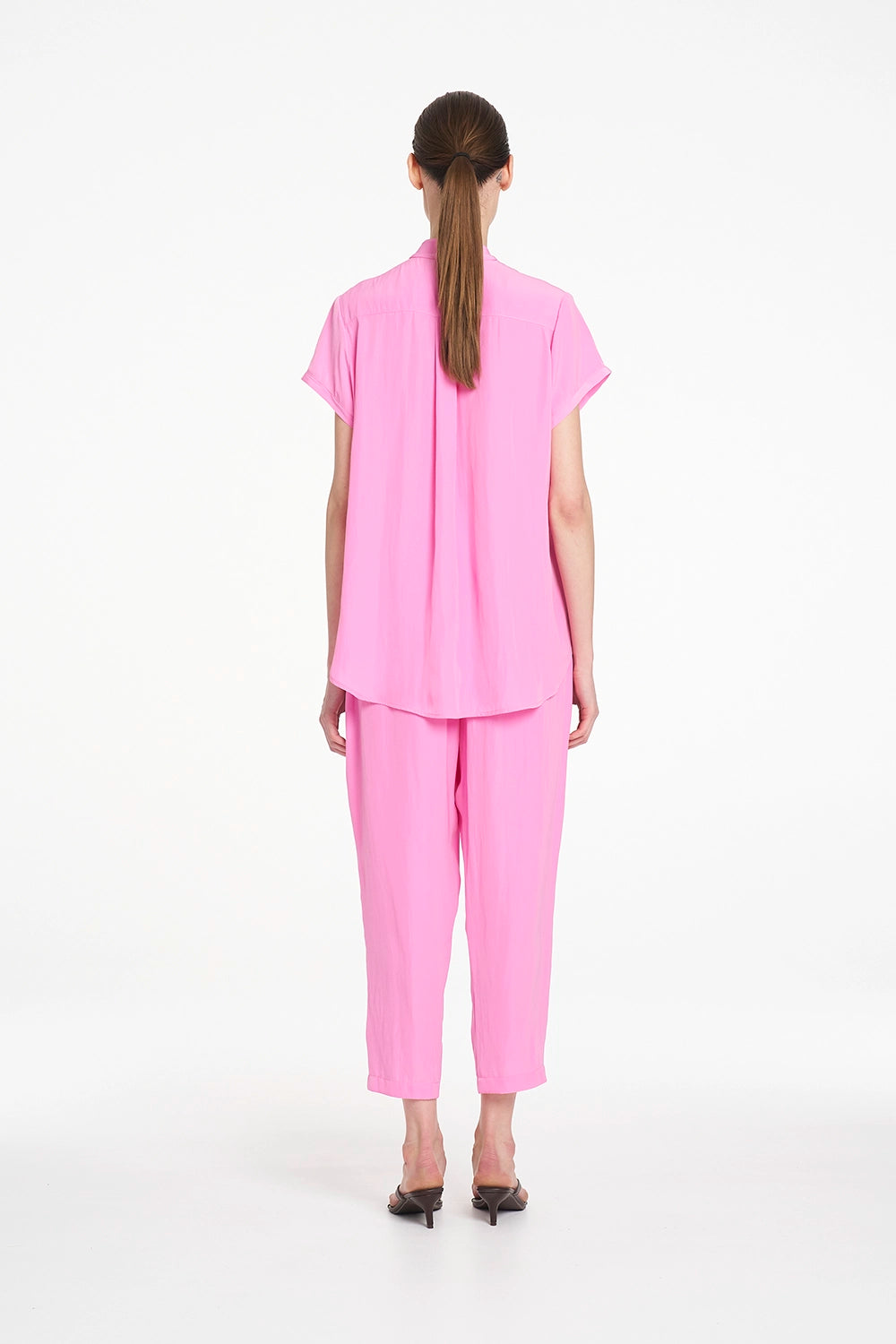Mela Purdie Soft Stand Shirt in Vivid Pink F67 8629 - Pre-Order November Delivery