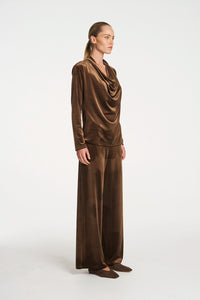 Mela Purdie Drape Top In Nutmeg F310 8971 - Pre-Order April Delivery