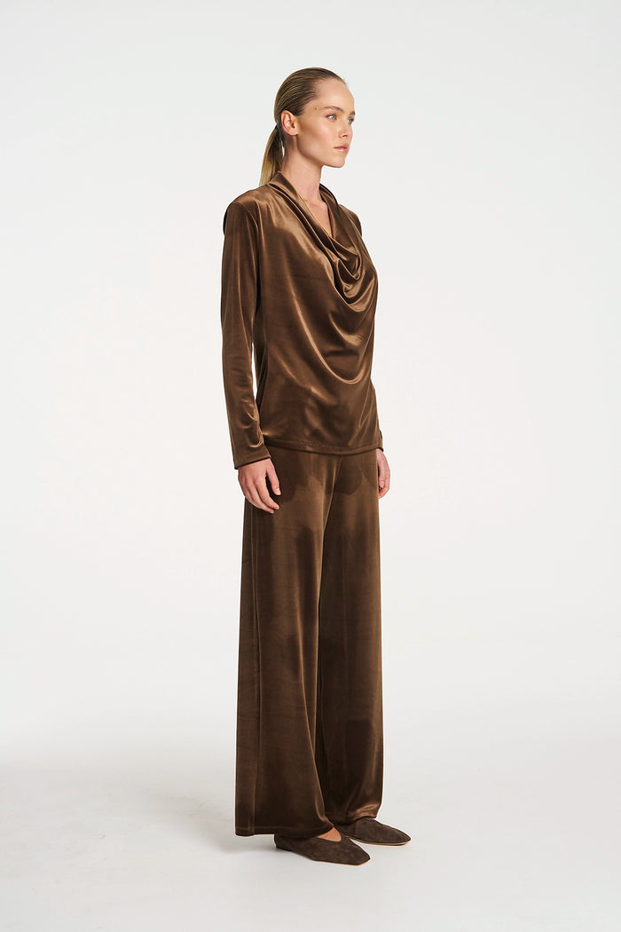 Mela Purdie Drape Top In Nutmeg F310 8971 - Pre-Order April Delivery