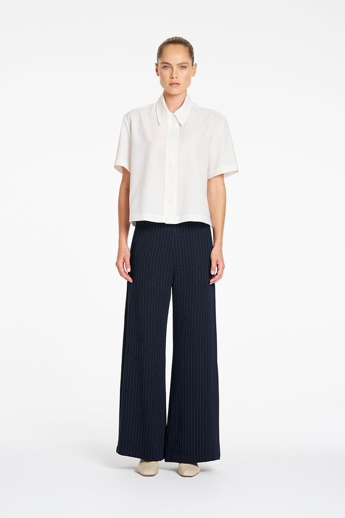 Mela Purdie Crop Shirt in Chalk F618 4244