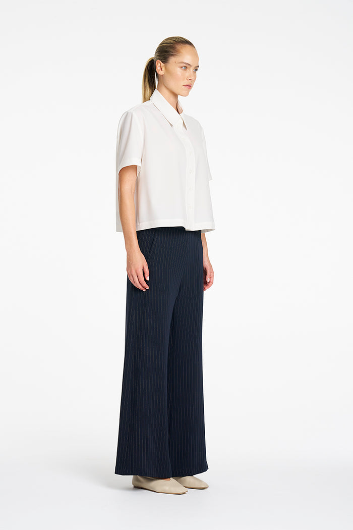 Mela Purdie Crop Shirt in Chalk F618 4244