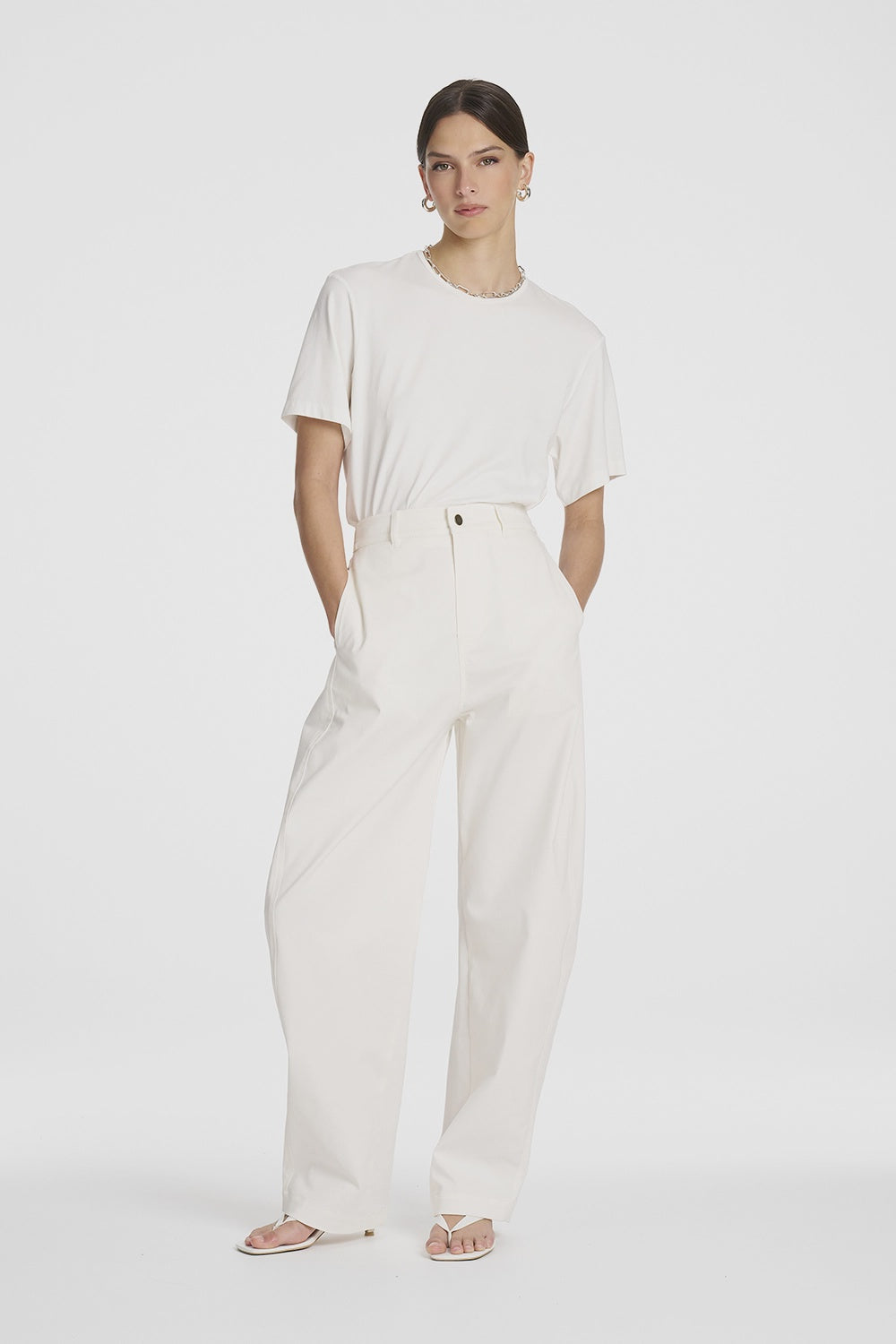 Mela Purdie Barrel Pant in Ivory F413 10001