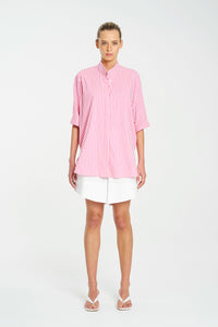 Mela Purdie Villa Overshirt In Hot Pink/White F731 8801 - Pre-Order November Delivery