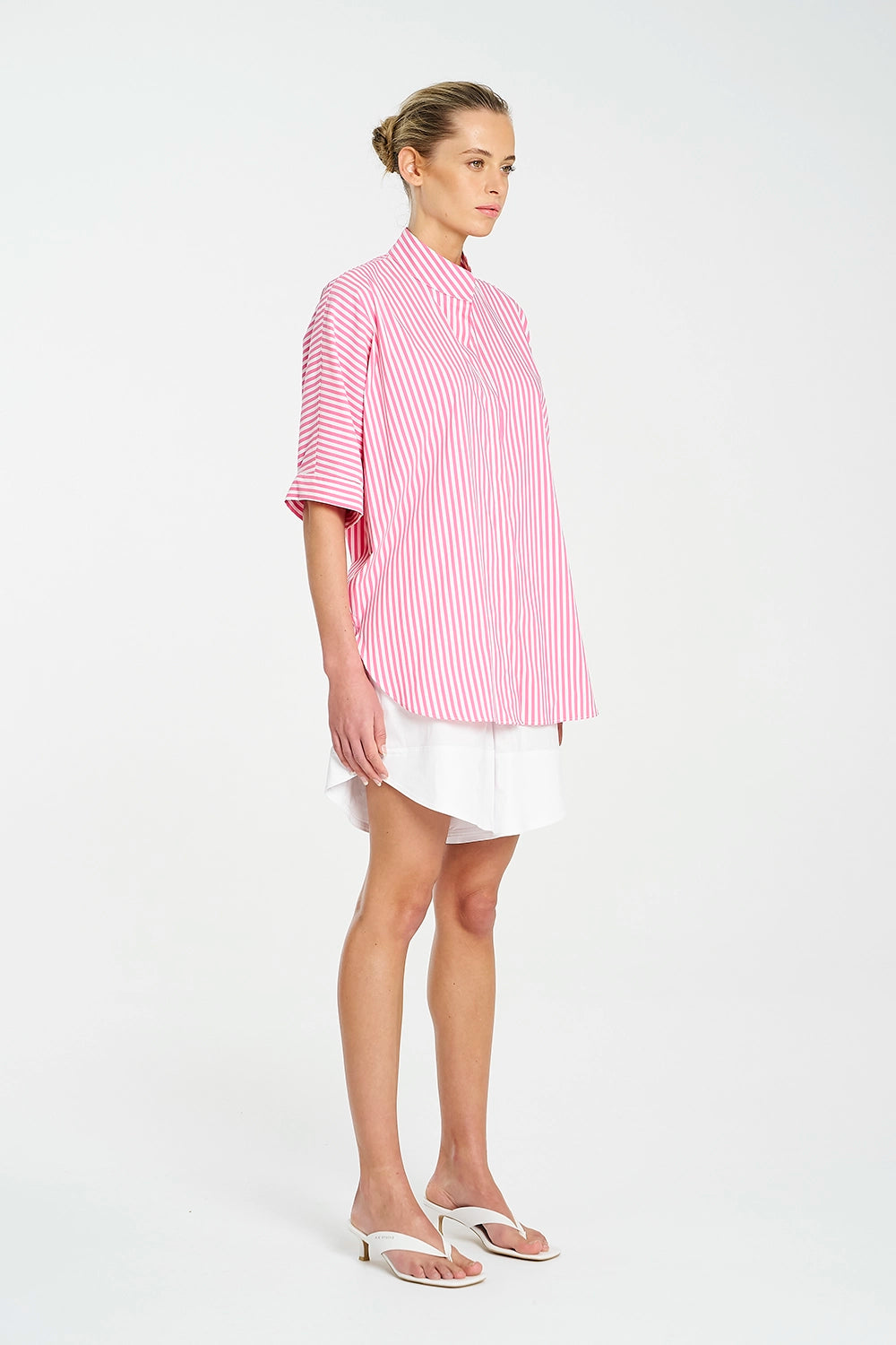 Mela Purdie Villa Overshirt In Hot Pink/White F731 8801 - Pre-Order November Delivery