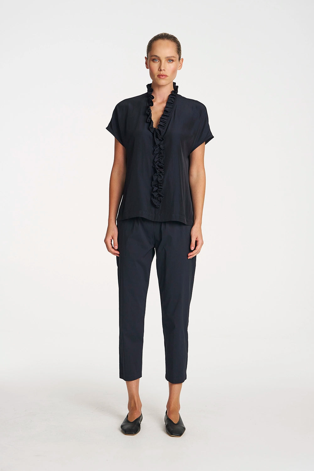 Mela Purdie Lariat Shell in Navy F67 8986