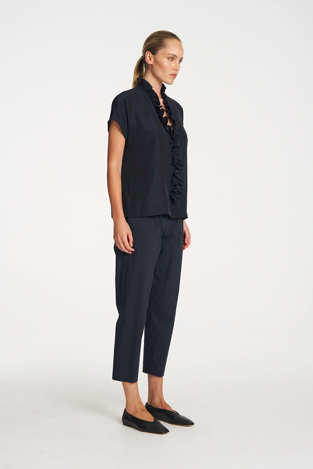 Mela Purdie Lariat Shell in Navy F67 8986
